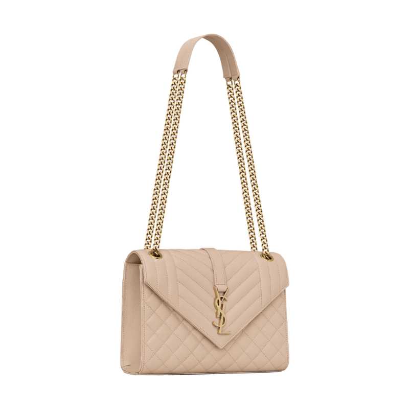 Envelope medium in quilted grain de poudre embossed leather.