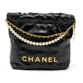 Chanel 23S Mini 22 Bag with Pearl Shiny Calfskin