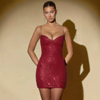 Sexy Beaded Glittering Strapless Bodycon Dress