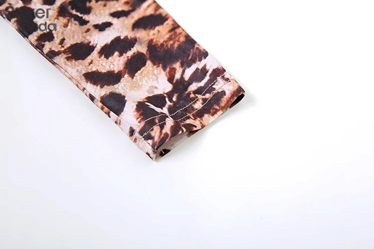 Leopard Print Long Sleeve Mini Dress