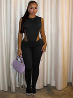 Sexy Hollow-Out Two-Piece Pant Set