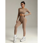 Women’s Long Sleeve Yoga Set – High Waist Fitness Gym Suit