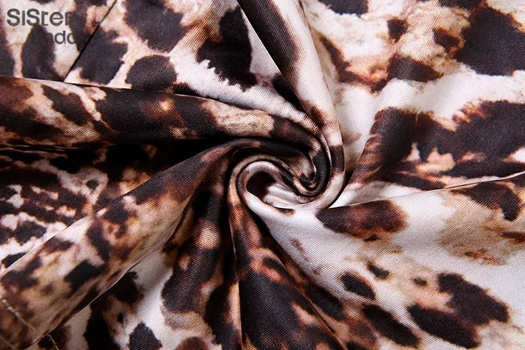 Leopard Print Long Sleeve Mini Dress