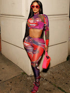 Sexy Sporty Two-Piece Tracksuit Set