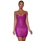 Sexy Beaded Glittering Strapless Bodycon Dress